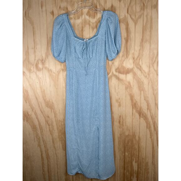 Sienna Sky XS Blue White Flowing Midi Dress Slit Pull-Over Whimsy Core Fairycore - Picture 10 of 10